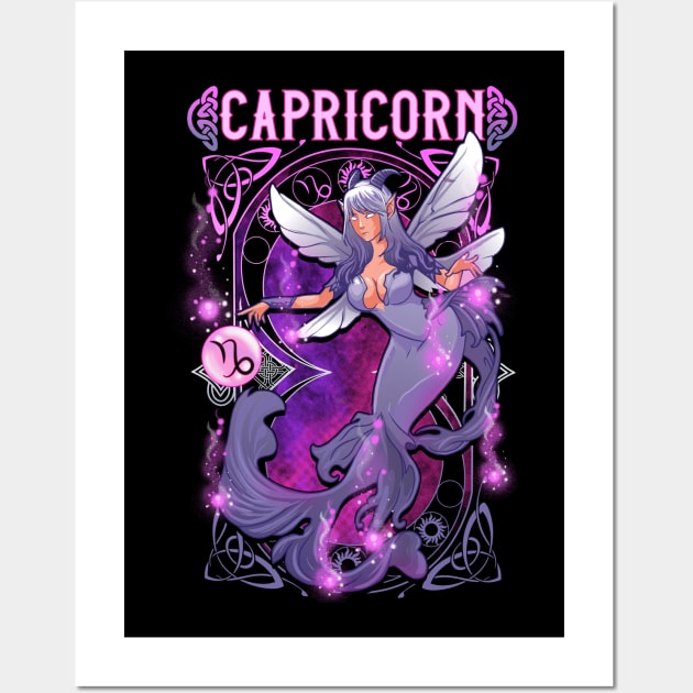 Horoscope: Capricorn Fairy Wall Art by EPDesignStudio